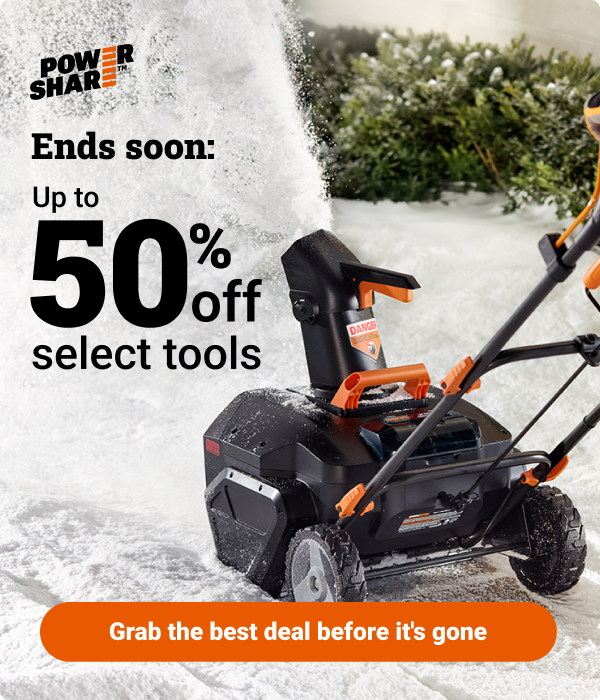 Worx PowerShare. Ends soon: up to 50% off select tools. Grab the best deal before it's gone.